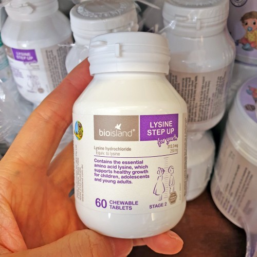 Buy Bio Island Lysine Step Up For Youth Chewable 60 Tablets from